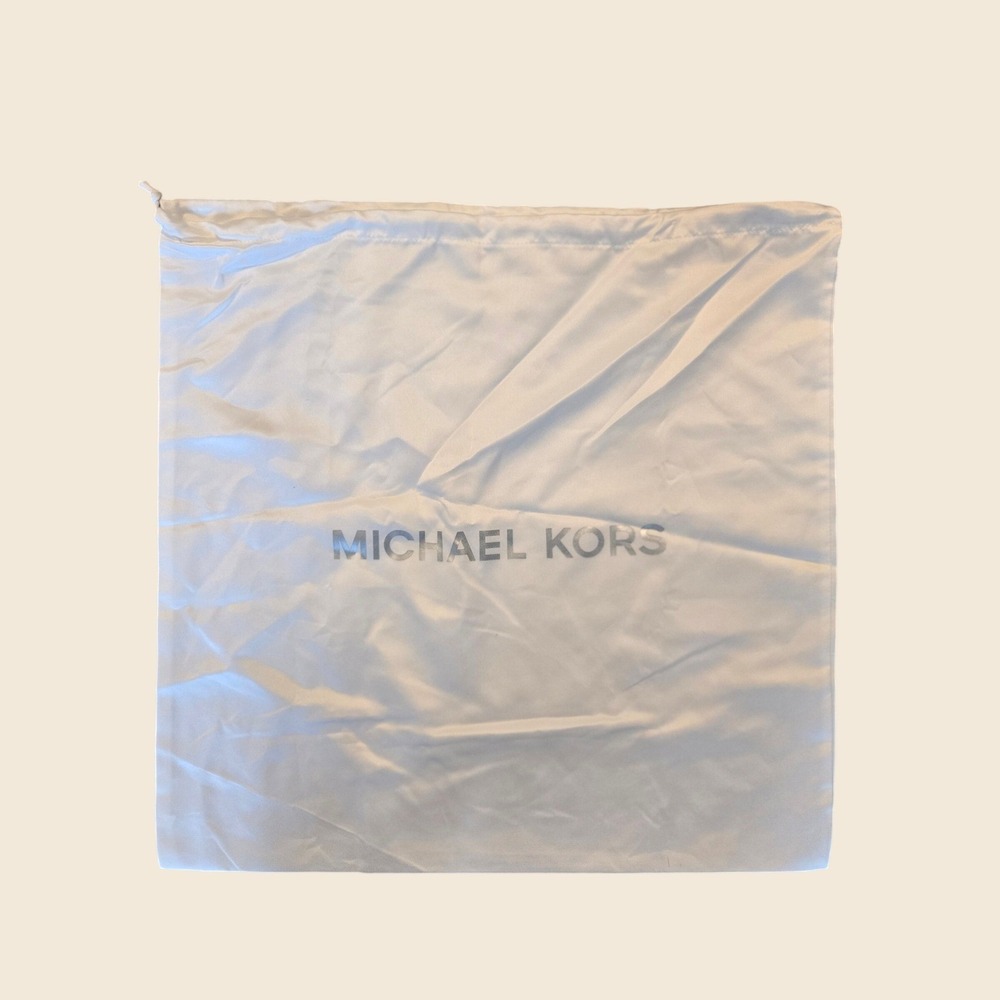 Michael Kors White Drawstring Dust Bag Silver Logo Storage Accessory Bag
